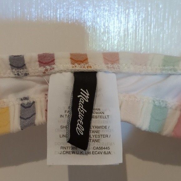 Madewell Seersucker Striped Bikini Top Tie Front XXS NWOT - Picture 8 of 8